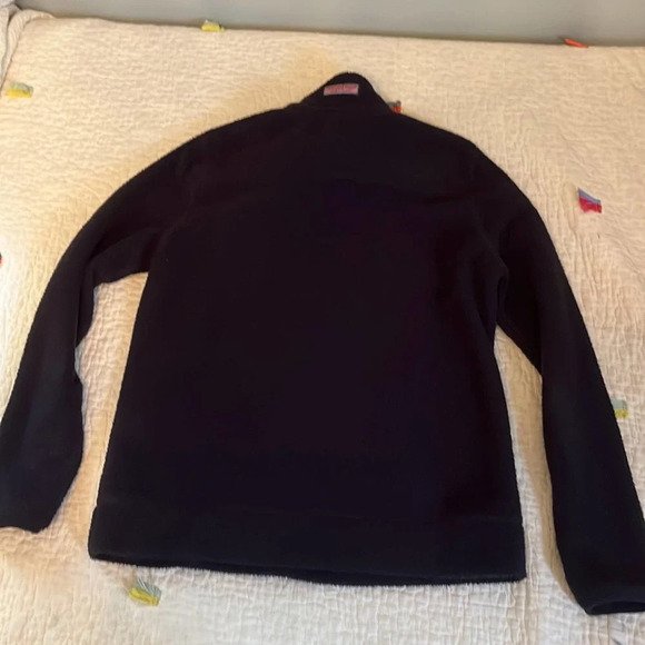 Vineyard Vines Navy Cozy High Pile Sherpa Quarter Zip Jacket XS - Picture 4 of 4
